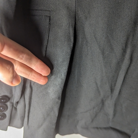 Zara Woman Black Long Sleeve Single Button Blazer Size 6 Wool Blend - Picture 10 of 10